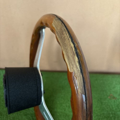 NARDI Classic Wood Steering Wheel Silver Spokes 36cm