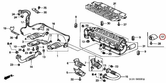 18310-SL0-A01 Honda Acura Genuine NSX (NA1) Muffler Finisher Muffler Tip OEM New