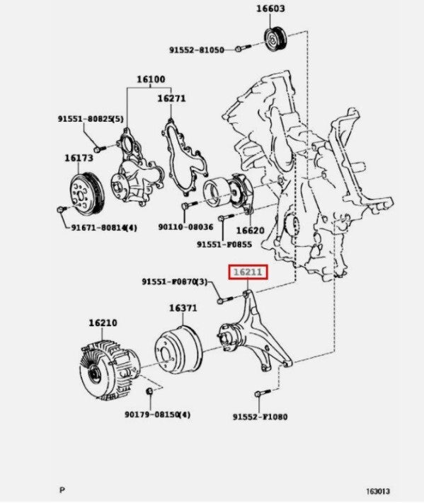 Toyota Lexus OEM BRACKET FLUID COUPLING For Land Cruiser LX450 LX570 16830-38010