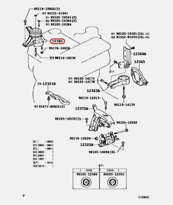 TOYOTA OEM RACTISS INSULATOR SUB-ASSY ENGINE MOUNTING RH Genuine 12305-23060