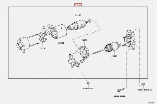 Toyota OEM STARTER ASSY MANUAL STARTER MOTOR for HILUX 2.0 28100-0L052