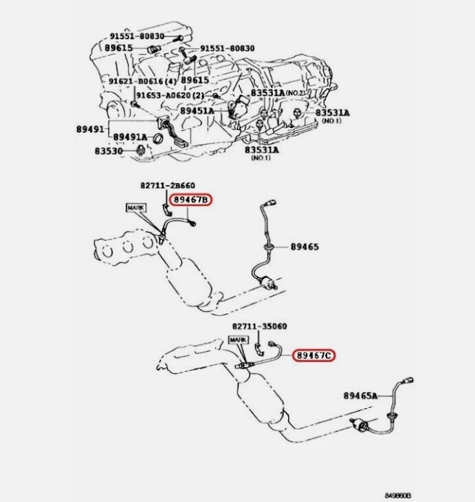 Toyota OEM Genuine SENSOR, AIR FUEL RATIO genuine 89467-30020
