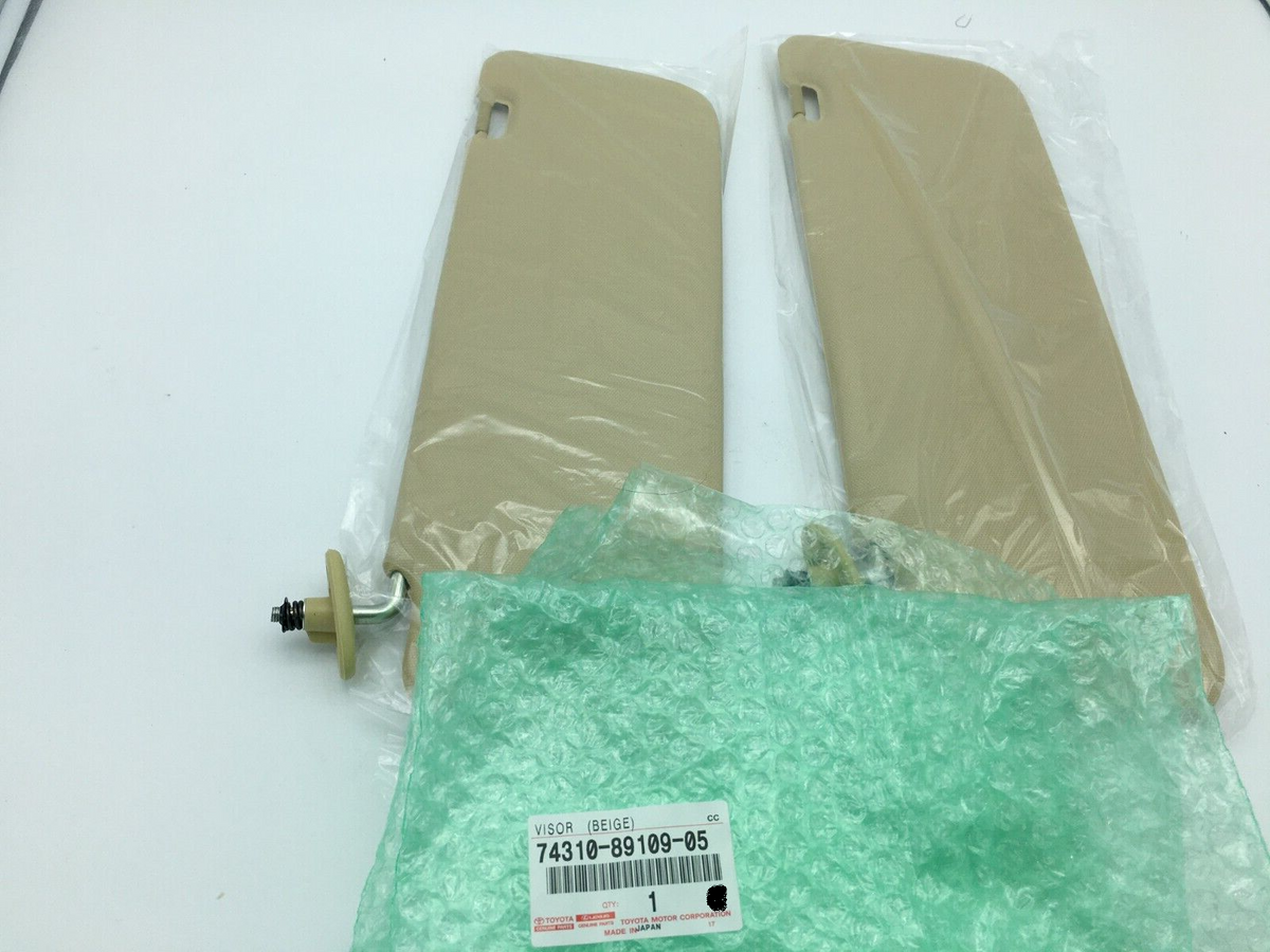 74310-89109-05 Toyota Genuine Pickup Truck Sunvisor Tan Beige 1979-1983 L&R set