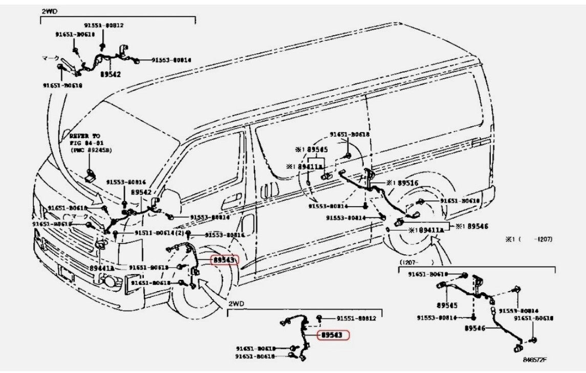 Toyota GenuineHIACE REGIUSACE KDH2## Sensor speed front LH OEM 89543-26160