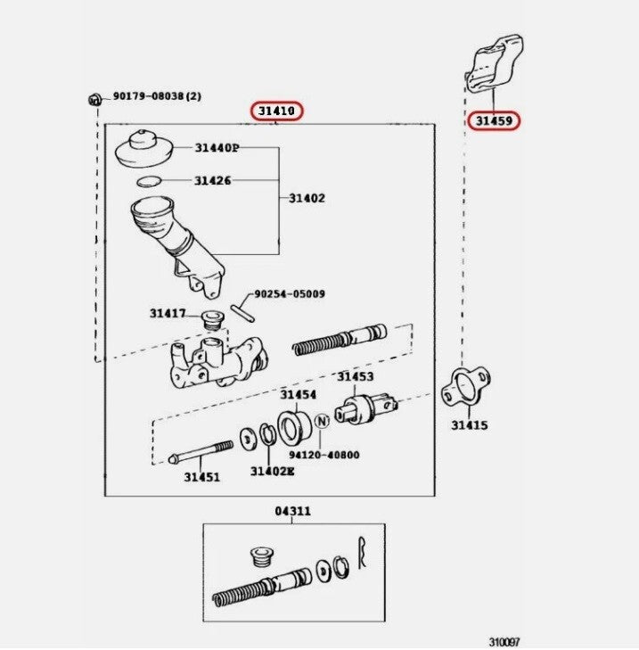 TOYOTA OEM Clutch Master Cylinder Set for 1JZ-GTE MT Replacement Swap JZX100