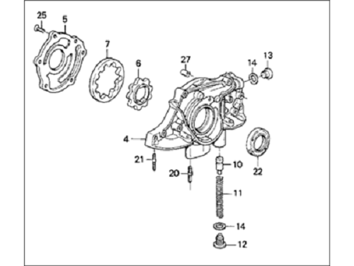 15100-P06-A02 Genuine Honda 88-95 Civic,CRX Del Sol 1.5L 1.6L D15&D16 Oil Pump