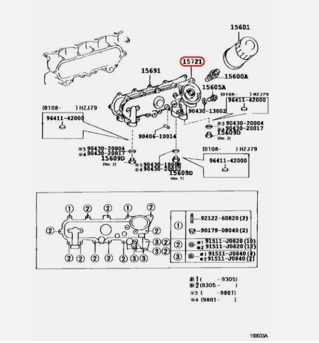 Toyota OEM COVER OIL COOLER Coaster for HDB51 1HD FT 4.2 Diesel 15721-17020