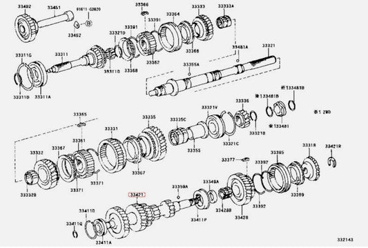 Toyota Genuine HILUX 2WDLN200 1988/08-2004/12 GEAR, COUNTER OEM 33421-35170