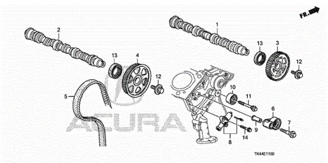 14510-RCA-A01 Honda Acura Genuine Timing Belt Tensioner Pulley Odyssey Pilot RDX