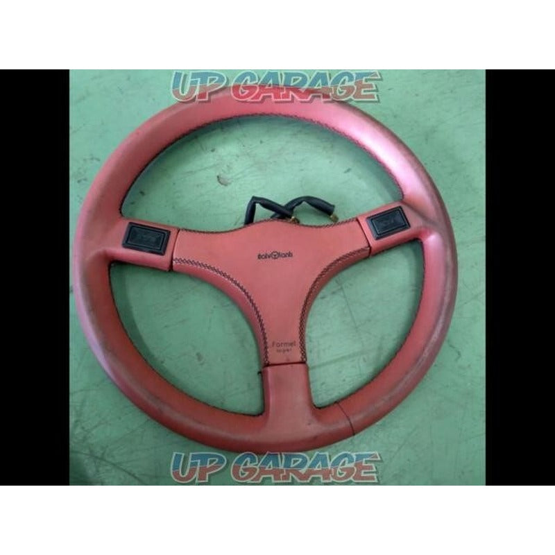 [USED] italvolanti Formel super Red Leather Steering Wheel 36.5cm