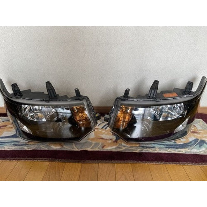 [USED] Delica D5 OEM Headlight Inner Black Turn Signal Orange Lens Polished