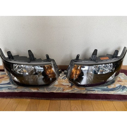 [USED] Delica D5 OEM Headlight Inner Black Turn Signal Orange Lens Polished
