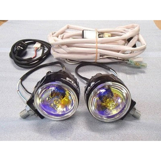[USED] PIAA 002 Round Fog Lamp H3 35W 50mm Yellow Pair Relay Harness