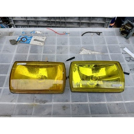 [USED] PIAA Vintage Square Fog Lights Yellow Lens Left Right Set