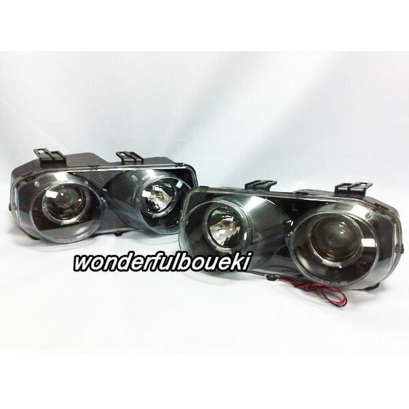 For Integra DB/DC 98-01 LED Ring Projector Headlight Black