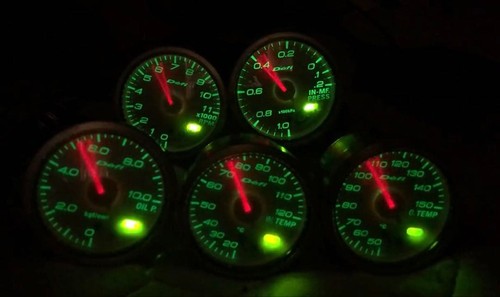Defi White Gauge Meter Early Model Instrument Cluster