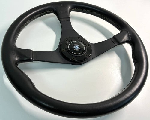 NARDI GARA3 Black Spoke Black Leather Steering Wheel 365mm