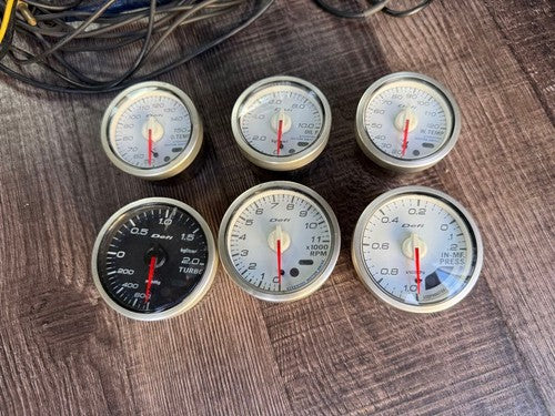Defi White Gauge Meter Early Model Instrument Cluster