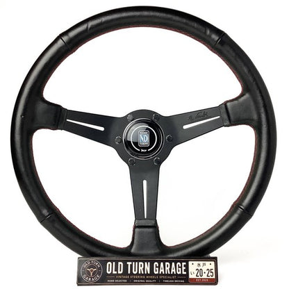 NARDI Classic Leather Steering Wheel 36.5 Φ Red Cross Stitch
