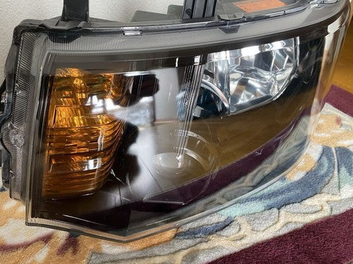 Delica D5 OEM Headlight Inner Black Turn Signal Orange Lens Polished