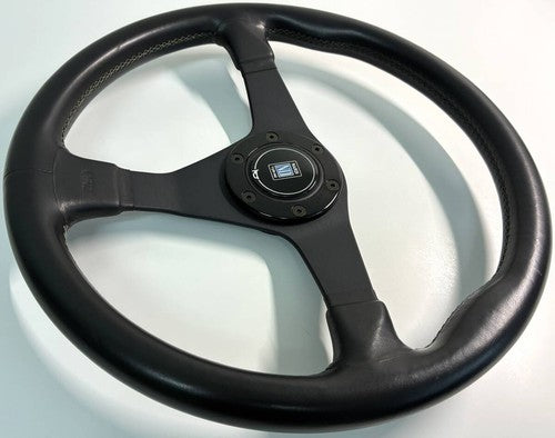 NARDI GARA3 Black Spoke Black Leather Steering Wheel 365mm