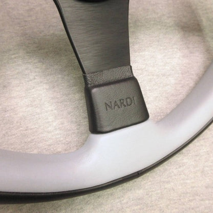 NARDI LEADER Steering Wheel 35mm Gray/Black Leather Refurbished