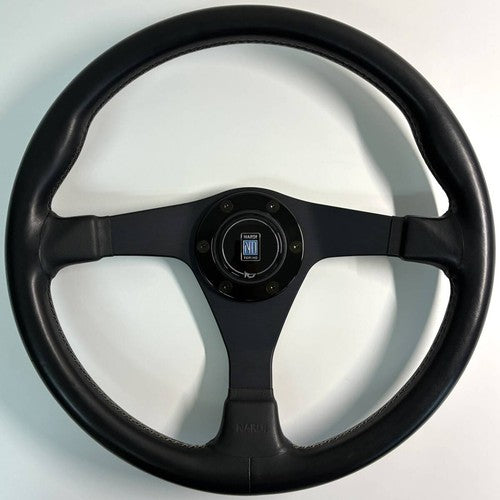 NARDI GARA3 Black Spoke Black Leather Steering Wheel 365mm