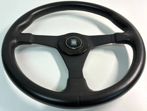 NARDI GARA3 Black Spoke Black Leather Steering Wheel 365mm