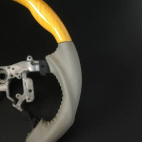 Yellow Wood Grain X Ivory Sport Type Steering Wheel For Toyota ESTIMA 50