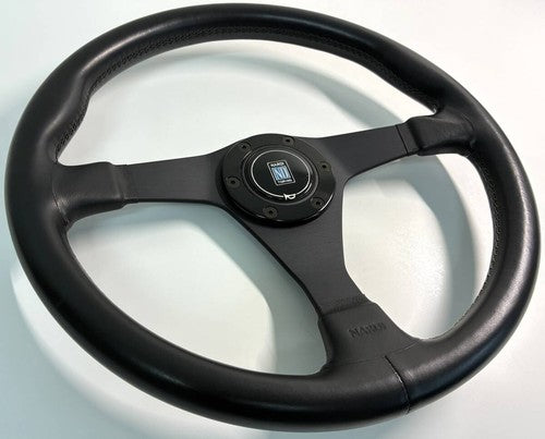 NARDI GARA3 Black Spoke Black Leather Steering Wheel 365mm