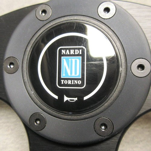 NARDI LEADER Steering Wheel 35mm Gray/Black Leather Refurbished