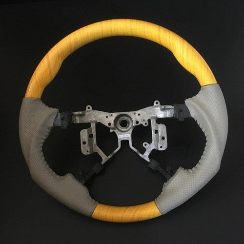 Yellow Wood Grain X Ivory Sport Type Steering Wheel For Toyota ESTIMA 50
