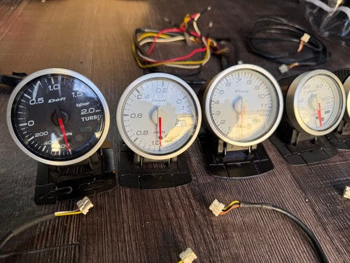 Defi White Gauge Meter Early Model Instrument Cluster