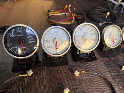 Defi White Gauge Meter Early Model Instrument Cluster