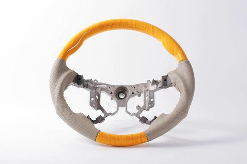 Yellow Wood Grain X Ivory Sport Type Steering Wheel For Toyota ESTIMA 50
