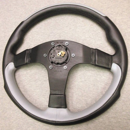 NARDI LEADER Steering Wheel 35mm Gray/Black Leather Refurbished
