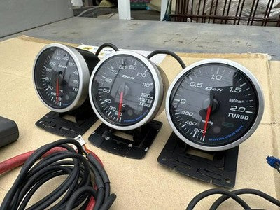 Rare Used Defi-Link Meter 3-Gauge Cluster 60mm Oil Temp Water Temp Boost