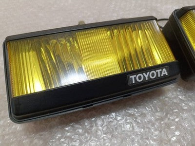 Vintage Toyota Nihongiken Square Fog Lamps Halogen Yellow AE86 GX71 MR2 Pair