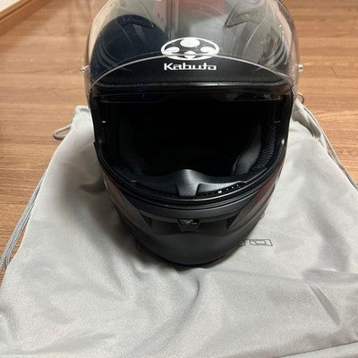 Kabuto Motorcycle Helmet Black Red Graphic Design with Bag