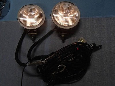 PIAA 510 Round 10cm H3 Halogen Fog Light Chrome Stone Guard Relay Harness