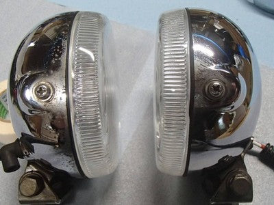 PIAA 510 Round 10cm H3 Halogen Fog Light Chrome Stone Guard Relay Harness
