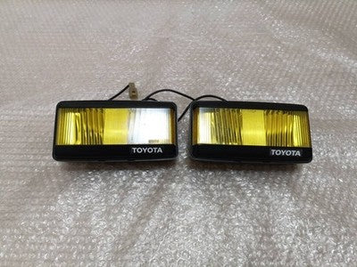 Vintage Toyota Nihongiken Square Fog Lamps Halogen Yellow AE86 GX71 MR2 Pair