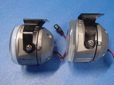PIAA 610 Round 100mm Fog Light Lamp Pair H3 Halogen Blue Reflector