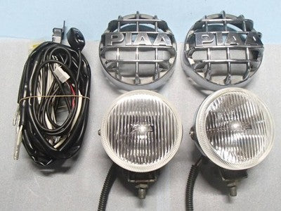 PIAA 510 Round 10cm H3 Halogen Fog Light Chrome Stone Guard Relay Harness