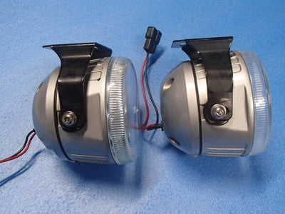 PIAA 610 Round 100mm Fog Light Lamp Pair H3 Halogen Blue Reflector