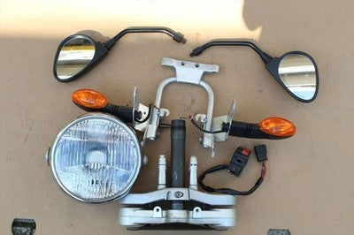 Ducati Monster S4RS Genuine OEM Headlight Stay Top Bridge Stem Mirror Set