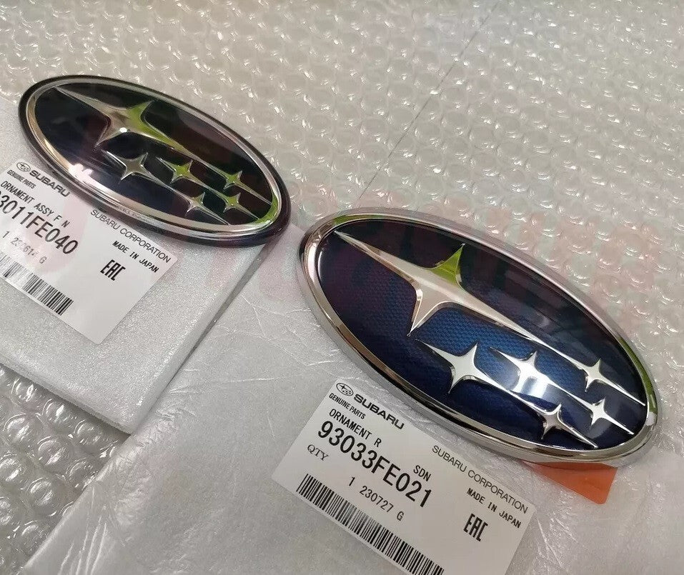 SUBARU Genuine OEM IMPREZA WRX STI GD# 03-05 Subaru Oval Front & Rear Emblem Set