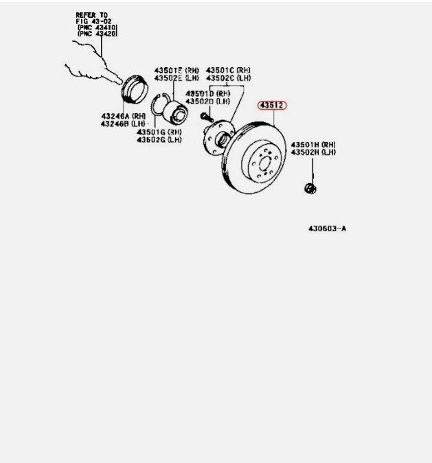 Toyota Lexus Genuine DISC, FRONT OEM 43512-58011