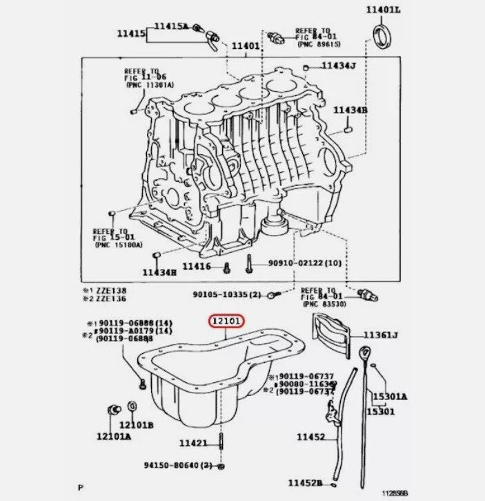 TOYOTA GENUINE CELICA COROLLA MATRIX CHEVROLET OIL PAN OEM 12101-0D010