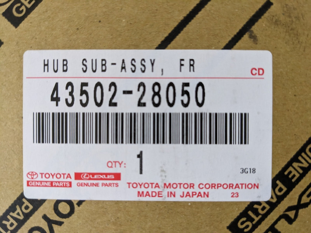 TOYOTA GENUINE PREVIA TCR20 FRONT AXLE HUB & BEARING OEM 43502-28050 90369-43007